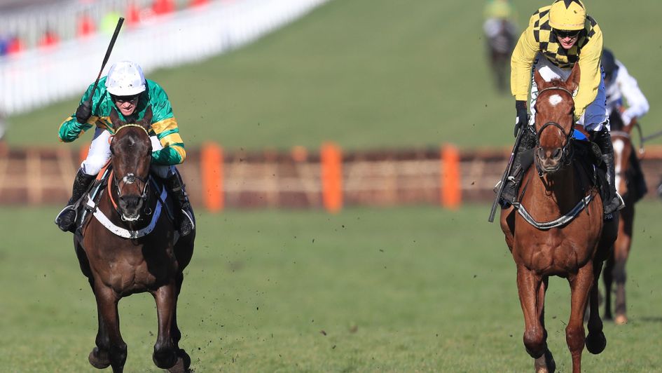 Buveur D'Air and Melon fight out the finish to the Unibet Champion Hurdle