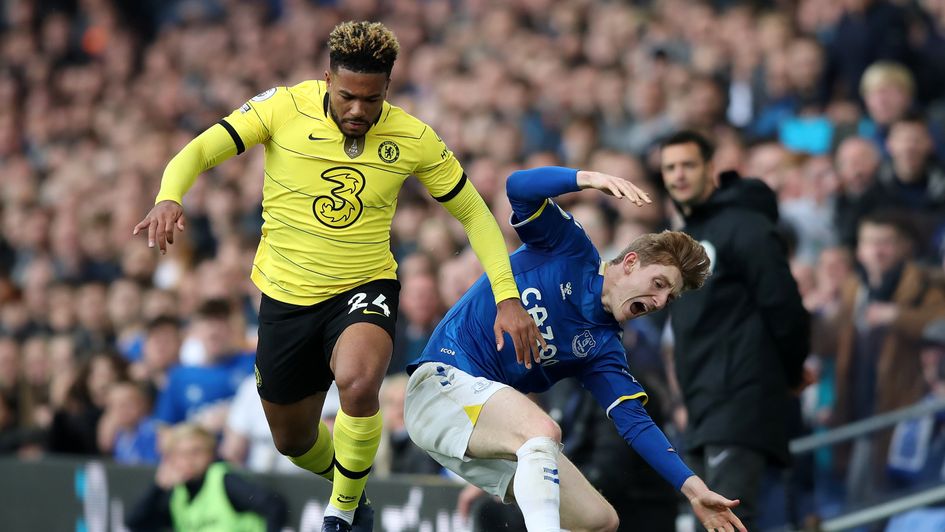 Reece James (left) and Anthony Gordon could clash again on Saturday