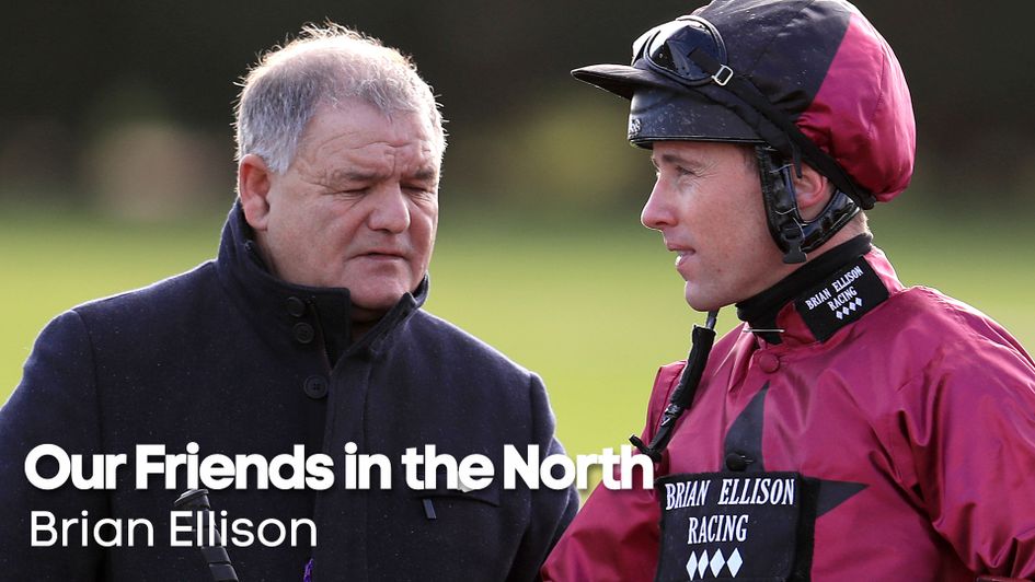 Trainer Brian Ellison (left) in discussion with Stevie Donohoe