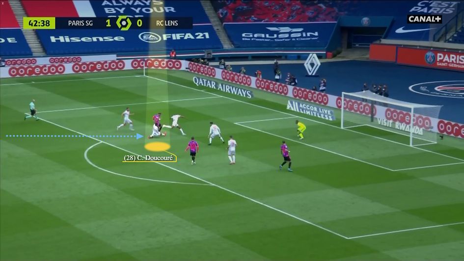 Tracking back brilliantly and timing his sliding tackle superbly