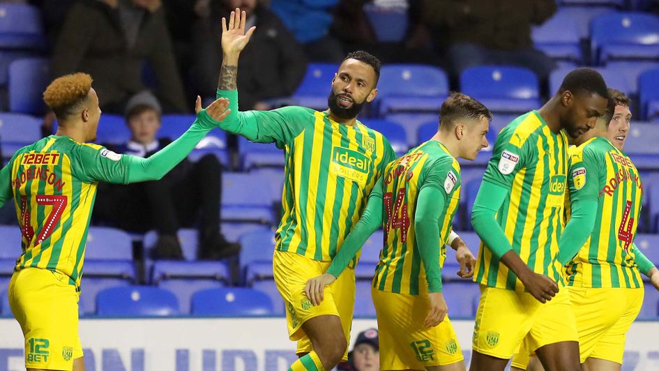 Kyle Bartley celebrates scoring for West Brom