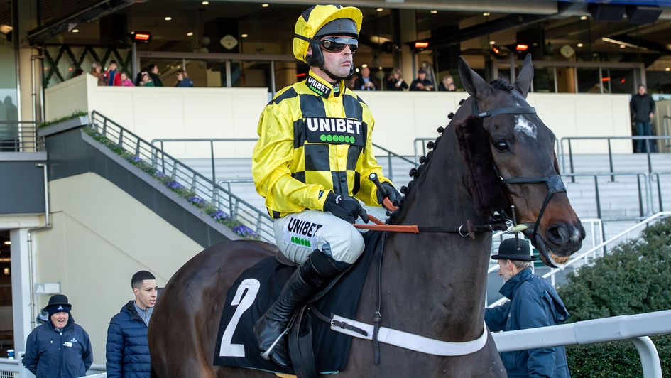 Shishkin on his way to the start at Ascot
