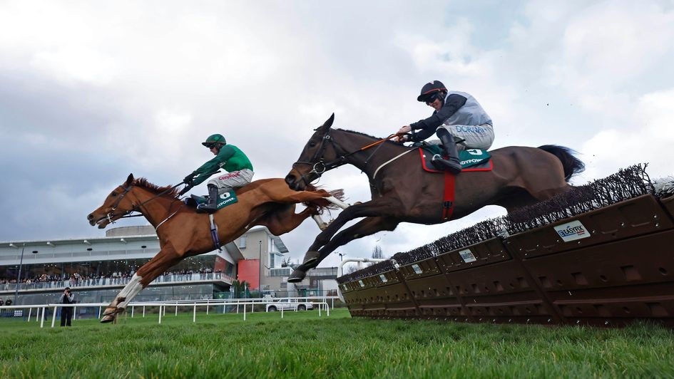 Talk The Talk jumped the last in front but crumpled on landing