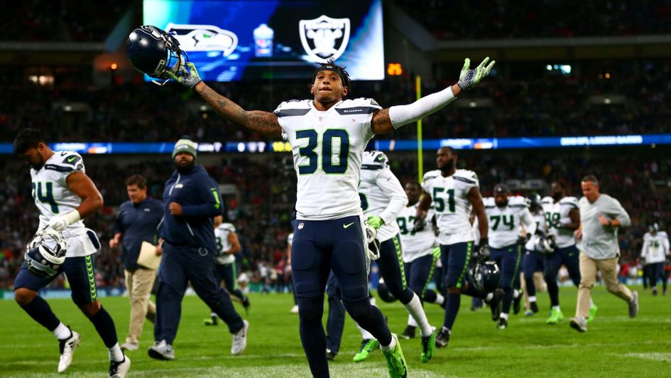 The Seattle Seahawks celebrates at Wembley Stadium