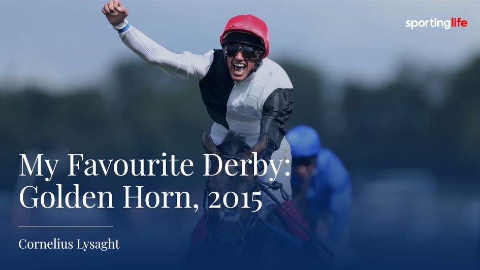 Frankie Dettori celebrates on Golden Horn