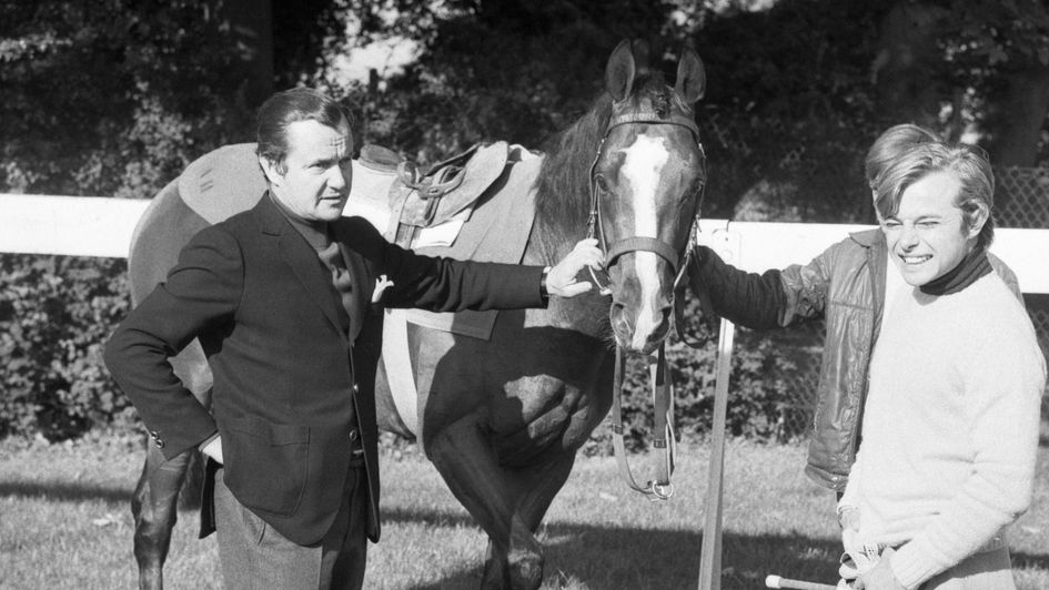 Alec Head (left) pictured with son Freddie and horse Lyphard