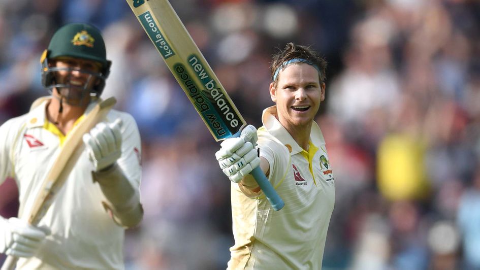 Australian batsman Steve Smith celebrates