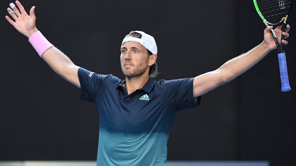 Lucas Pouille: Australian Open celebrations after beating Milos Raonic