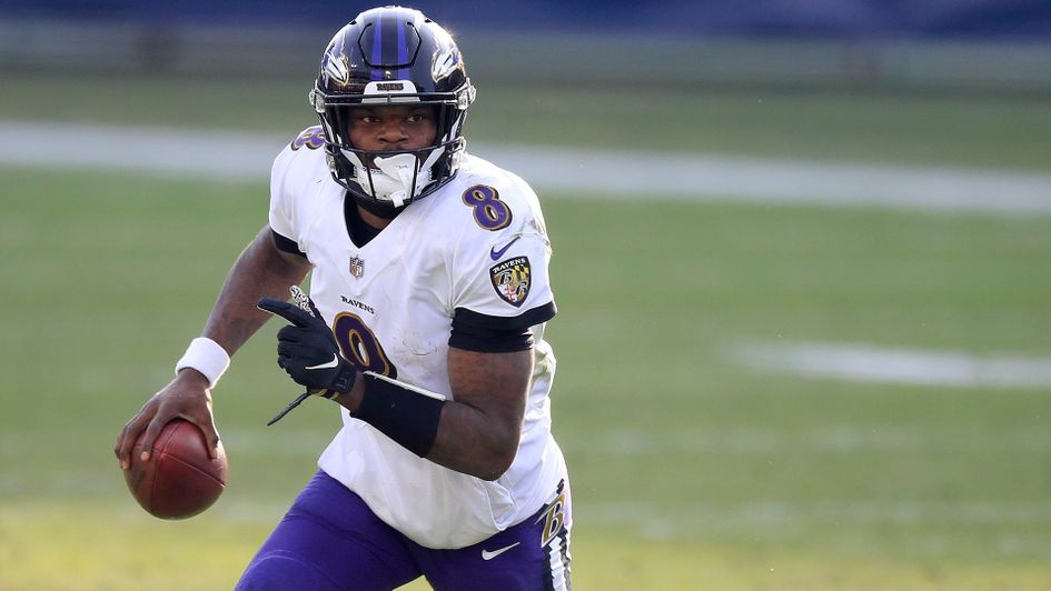 Lamar Jackson in action for the Baltimore Ravens