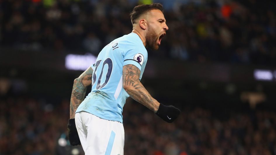 Nicolas Otamendi celebrates City's equaliser