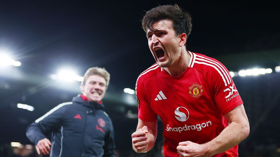 Harry Maguire celebrates