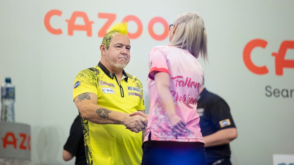 Peter Wright and Fallon Sherrock (Picture: Lawrence Lustig/PDC)
