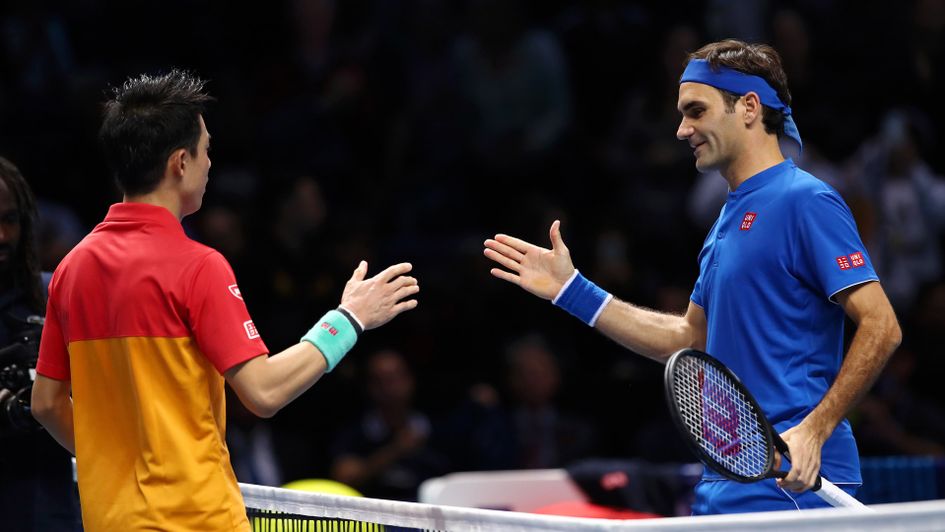 Kei Nishkori and Roger Federer