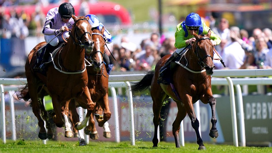 Austrian Theory (right) beats stablemate Dutch Decoy at Epsom