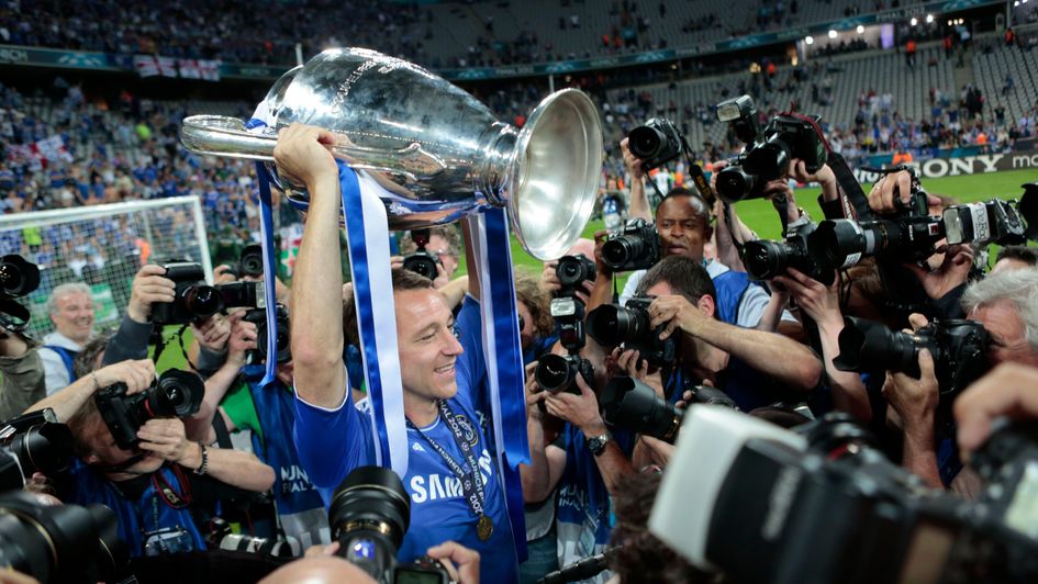 John Terry lifting the Champions League trophy