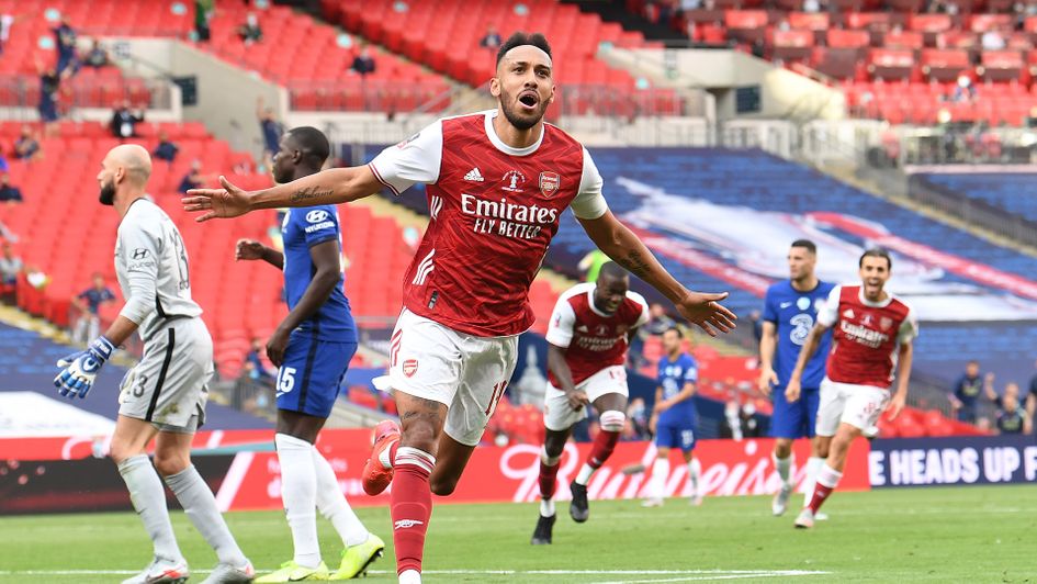 Pierre-Emerick Aubameyang celebrates his goal