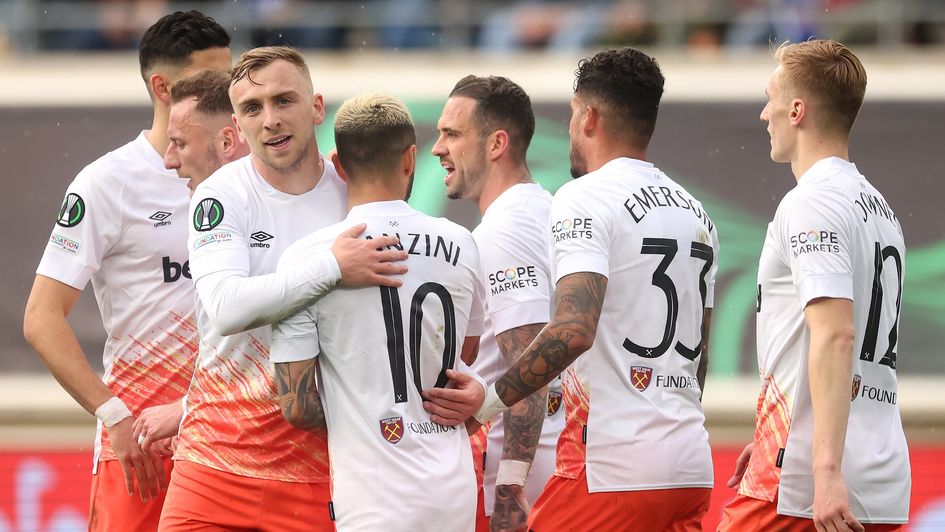 West Ham celebrate a goal in Gent