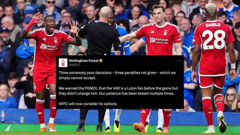 Nottingham Forest hit out at refereeing decisions on X