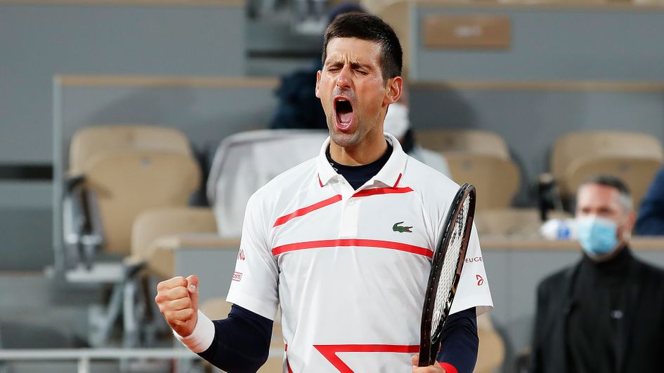 Novak Djokovic celebrates