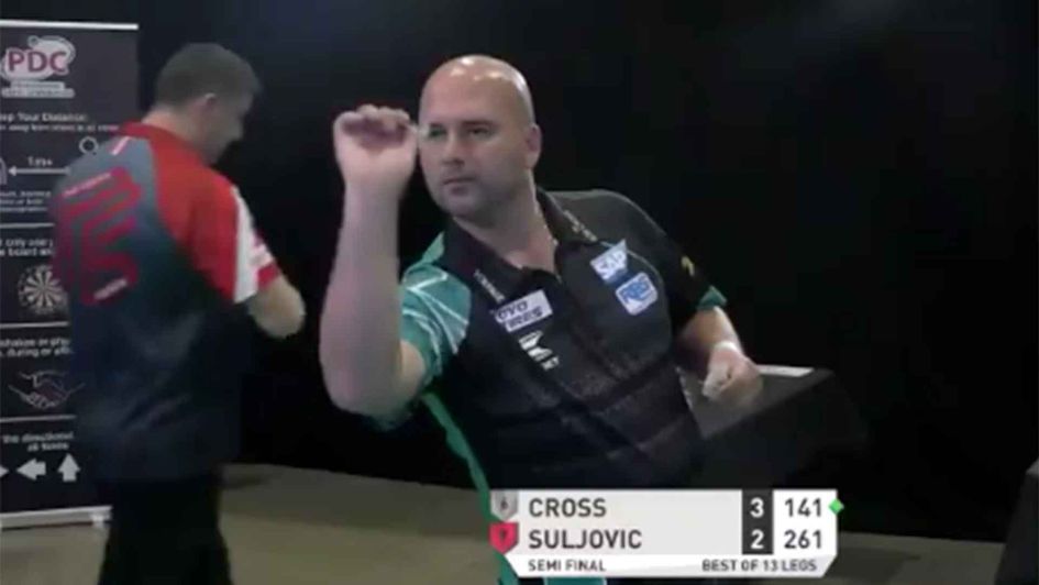 Rob Cross hit a nine-darter against Mensur Suljovic
