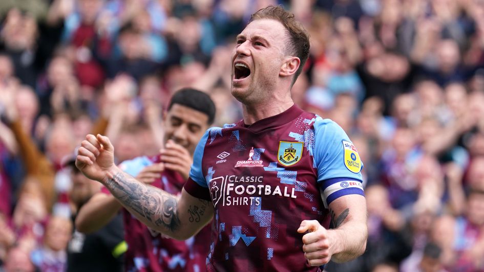 Ashley Barnes celebrates a goal for Burnley