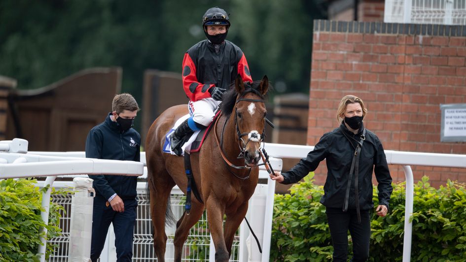 Christopher Wood and Megan Nicholls after winning at Pontefract