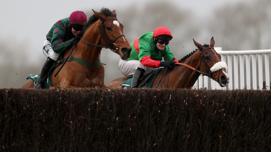 Two For Gold (right) just prevails at Warwick