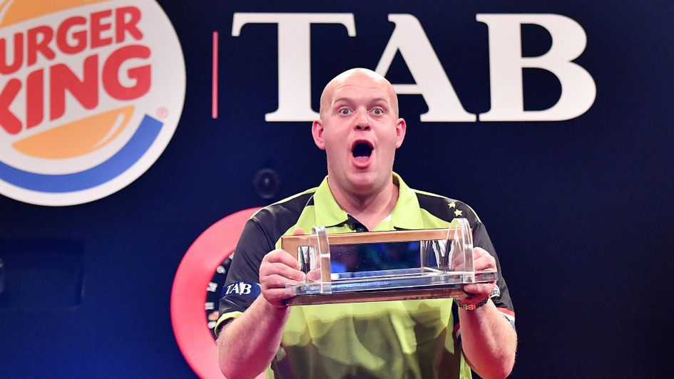 Michael van Gerwen celebrates winning the Auckland Darts Masters (Picture: Photosport NZ/PDC)