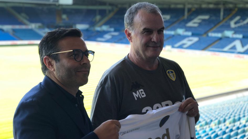Marcelo Bielsa with Leeds United owner Andrea Radrizzani