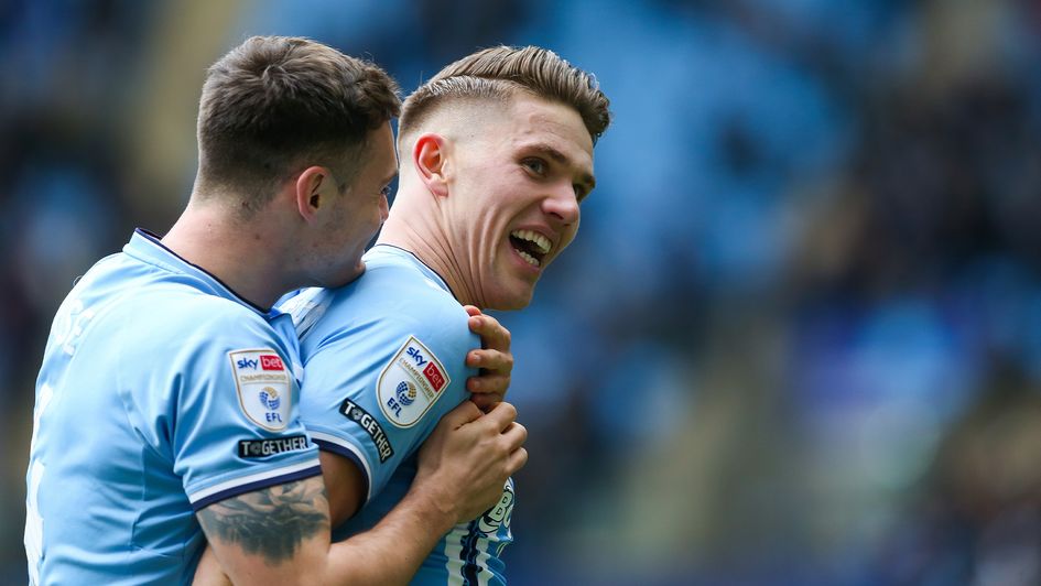 Viktor Gyokeres celebrates a goal for Coventry
