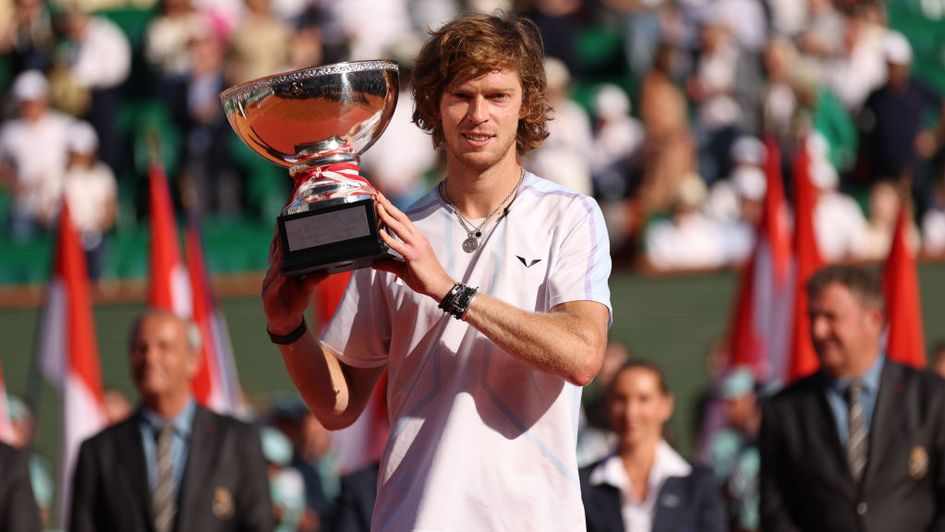 Andrey Rublev poses for the cameras