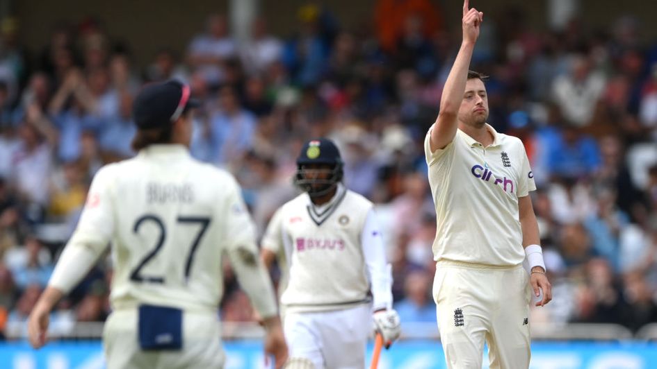 Ollie Robinson celebrates