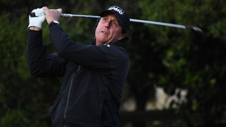Phil Mickelson leads by three shots with two holes to play