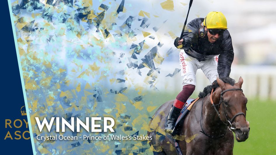 Crystal Ocean and Frankie Dettori win the Prince Of Wales's Stakes