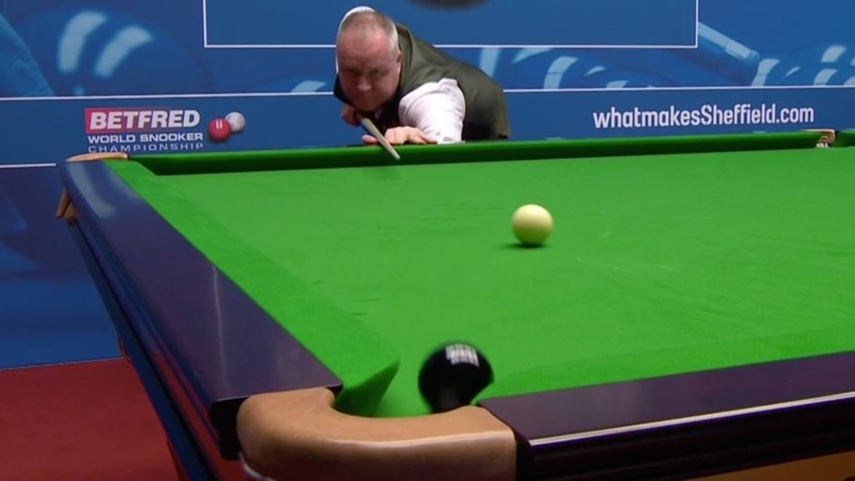 The final ball goes in as John Higgins makes a maximum