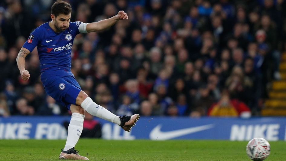 Cesc Fabregas takes a penalty, which is saved by Luke Steele, during Chelsea v Nottingham Forest