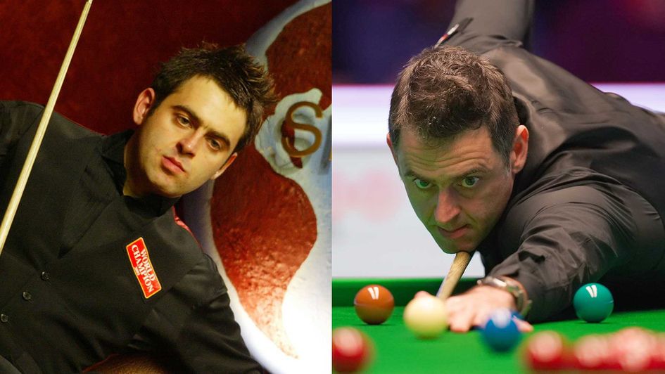 Ronnie O'Sullivan in 2002 and 2022