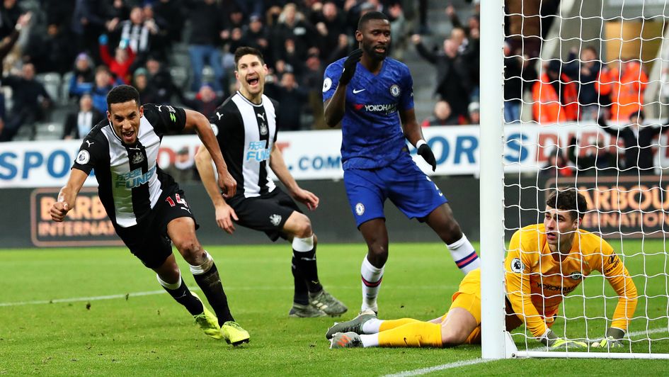 Isaac Hayden: Newcastle midfielder celebrates his late winner against Chelsea