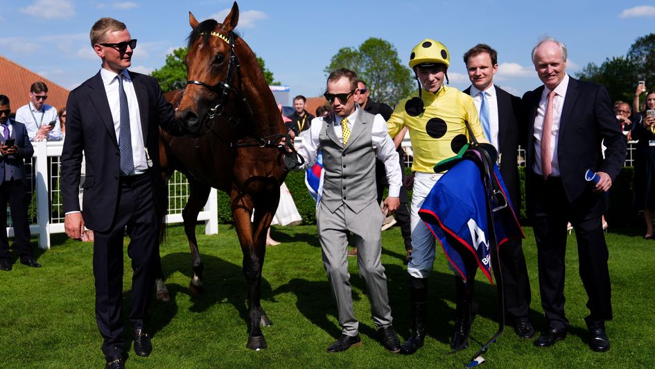 George Boughey with Bow Echo after his 2000 Guineas win