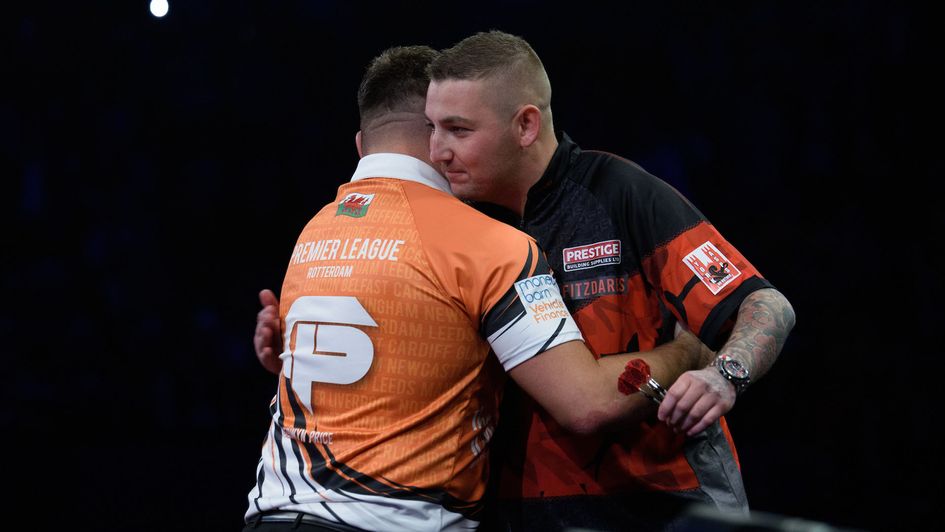 Gerwyn Price and Nathan Aspinall (Picture: Kieran Cleeves/PDC)
