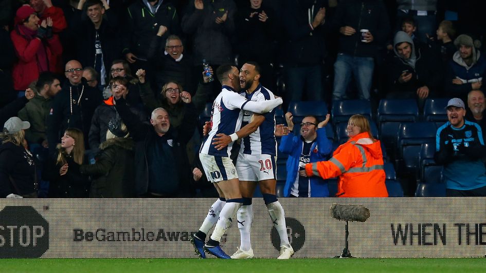 Matt Phillips (right) celebrates after scoring for West Brom against Leeds