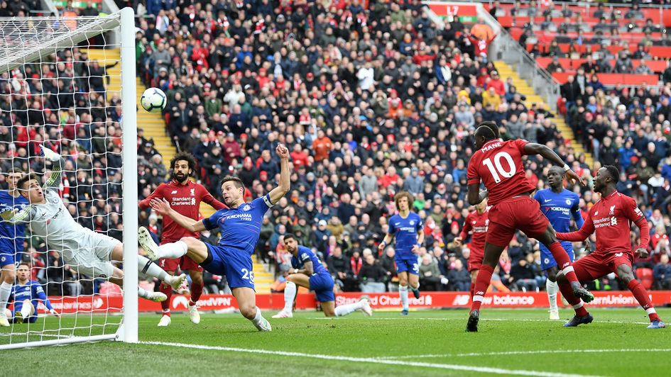 Sadio Mane gives Liverpool the lead against Chelsea