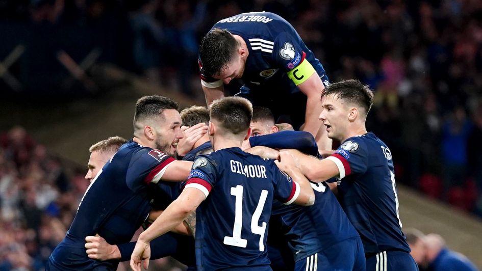 Scotland celebrate Scott McTominay's late winner