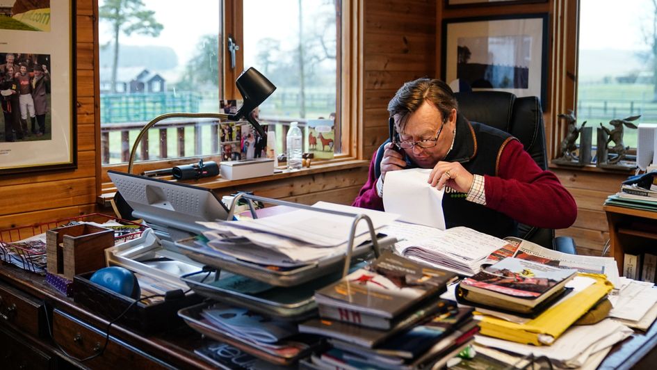 Nicky Henderson hard at work