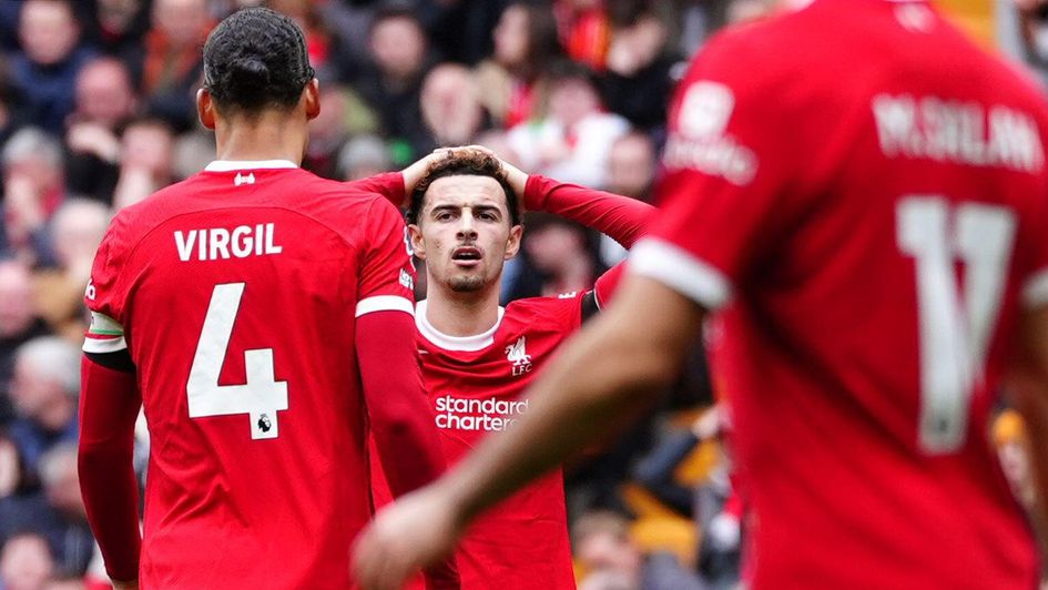 Liverpool's Curtis Jones reacts