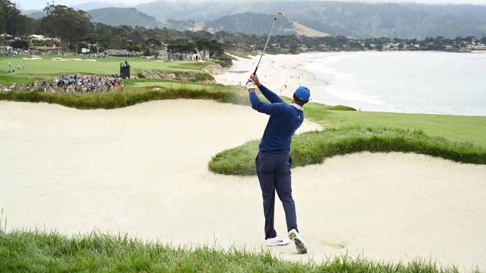 Tiger Woods in action at Pebble Beach