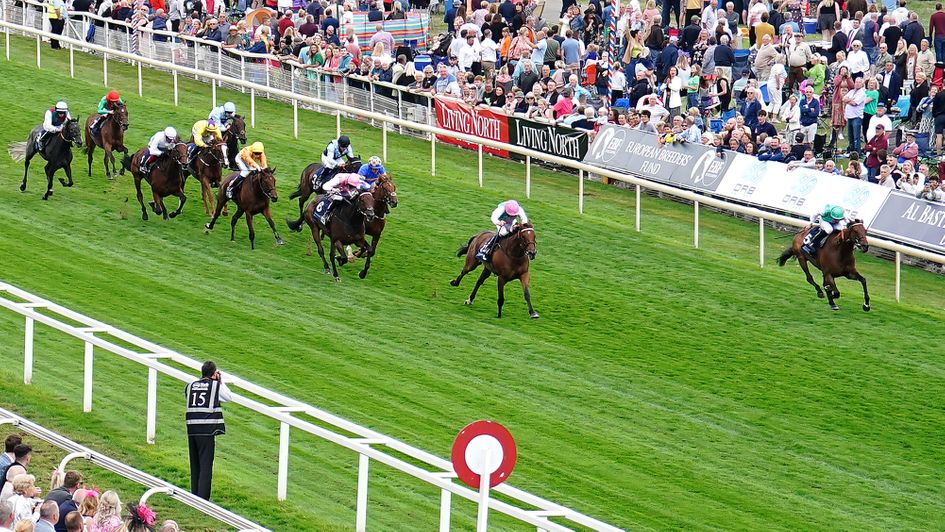 Haskoy (far right) in winning action at York