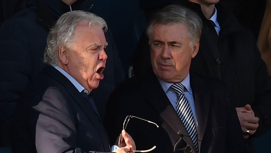 Everton new boss Carlo Ancelotti, right, with Everton chairman Bill Kenwright