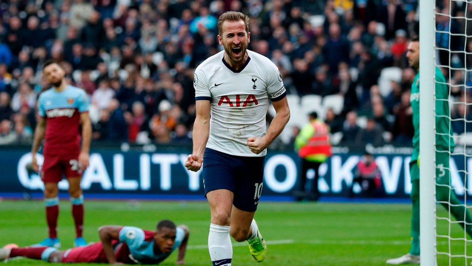 Harry Kane scores Tottenham's third against West Ham