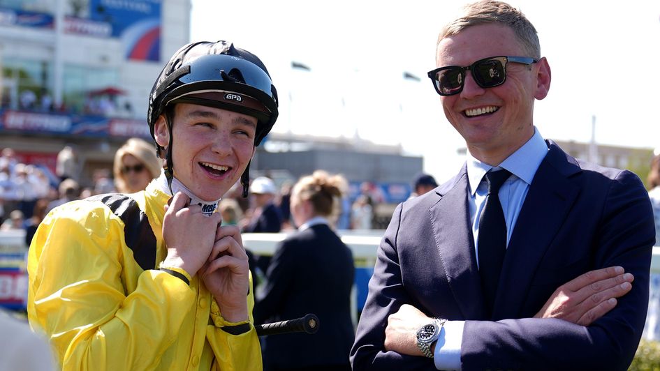 Billy Loughnane and George Boughey pictured at Newmarket on Friday